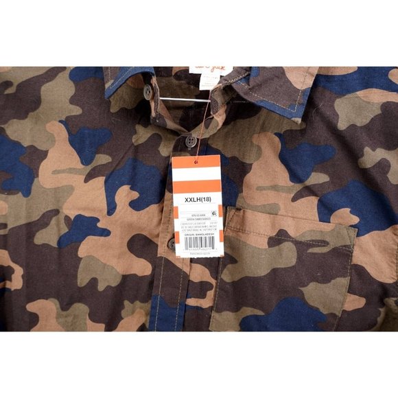 Cat & Jack Boys Button Up Shirt Camouflage Pocket Cotton XXL (18) New - Picture 4 of 4